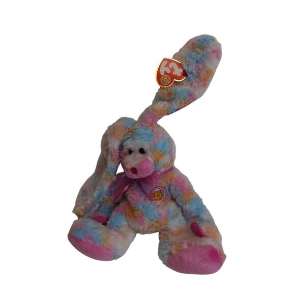 Ty Beanie Baby Of The Month Fritters Bunny Plush Toy Multicolor 2004 NEW - Picture 2 of 11
